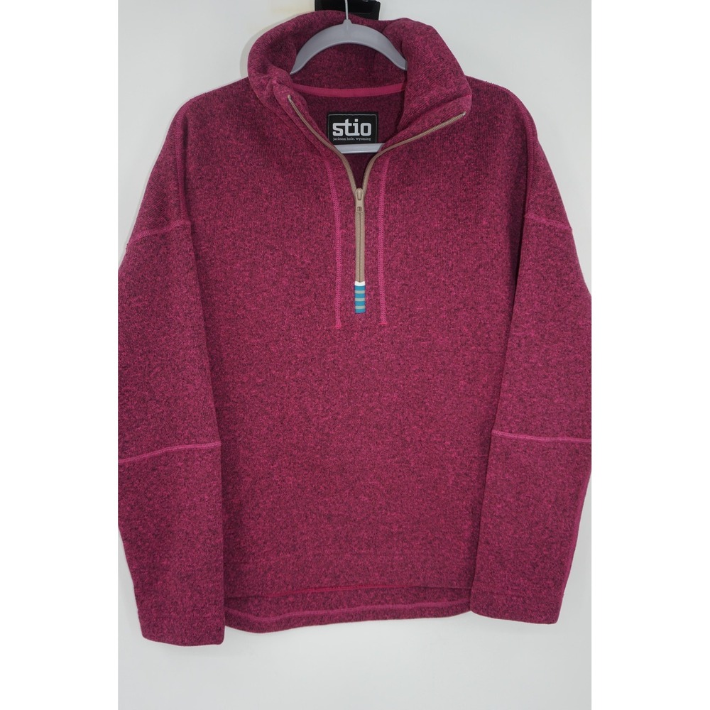 Stio Sweater Womens Small‎ Pink Fleece 1/2 Zip Mock Neck Pullover Cozy Warm
